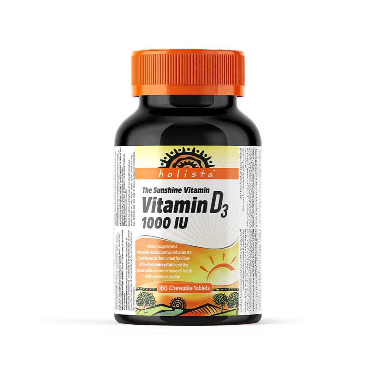 Holista Vitamin D3 - 1000 Iu - 180 Chewable Tablets